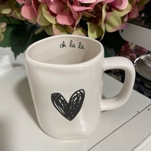 Rae Dunn Valentine Heart Oh La La Ceramic Coffee Mug Cup NEW